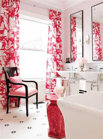 modern bathroom decor in pink color