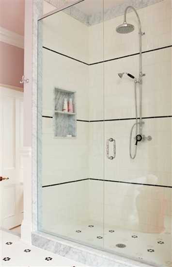 modern shower with wall tiles