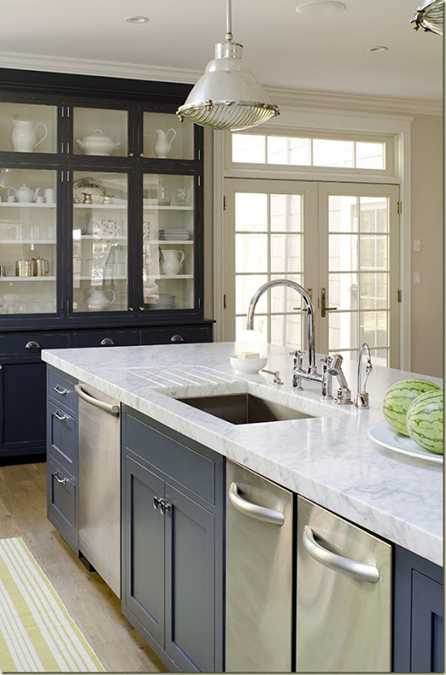 Yellow Color Accents Jazz Up Elegant Dark Gray Kitchen ...