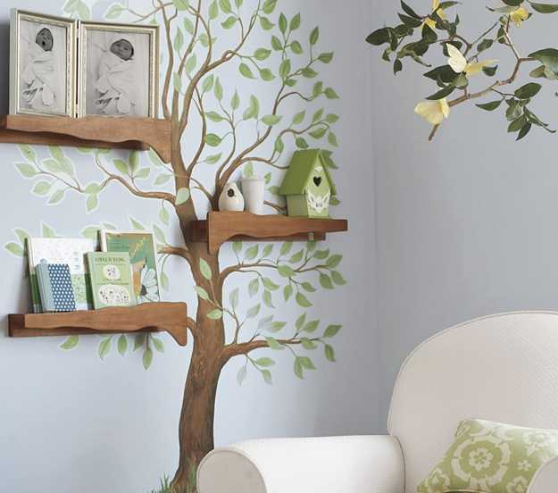 tree wall shelves