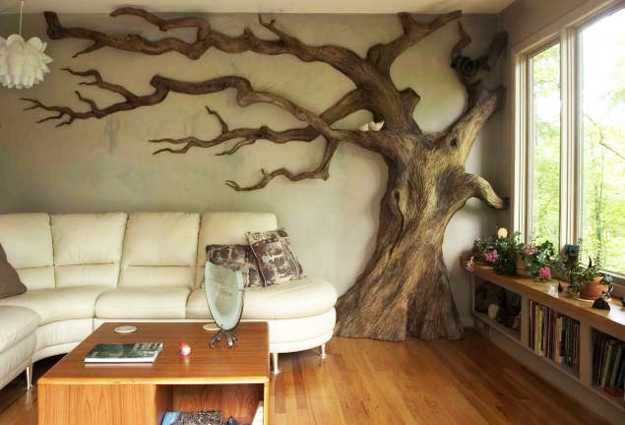 Wooden tree wall decor