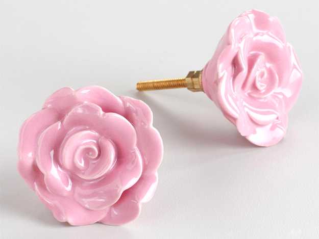 rose door knobs in pink color