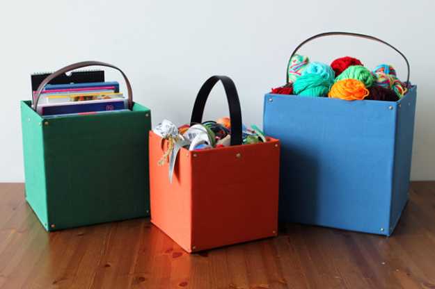 upholstered storage boxes and totes