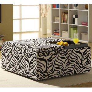 ottoman with zebra print