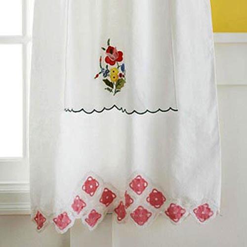 country home style widnow curtains with embroidery