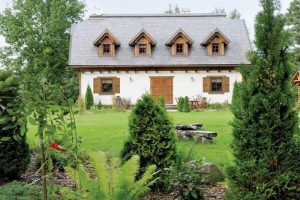 country home with garden