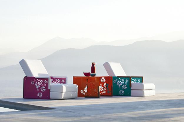 modern outdoor chairs in various colors