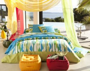 bright home accessories and color combinations for summer decorating