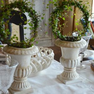 green table centerpieces for soring decorating