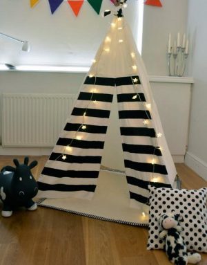 teepee tent with led lights for kids room decorating
