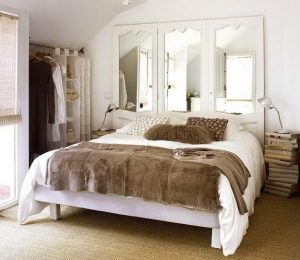 modern bedroom decor with mirrors