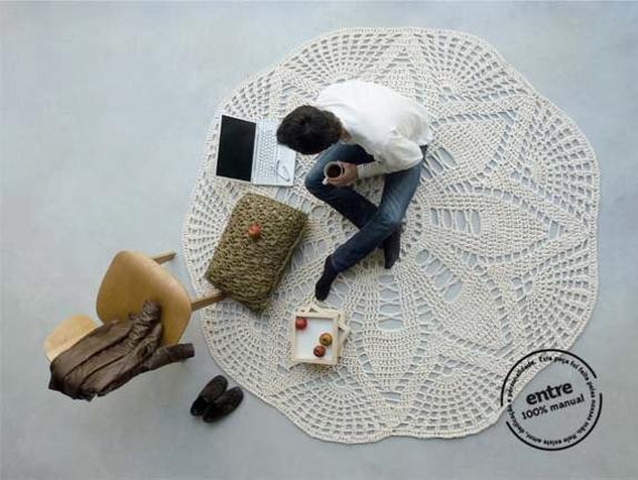 handmade home accessories, chrocheted floor rugs