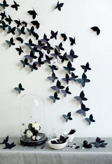 Handmade Butterflies Decorations on Walls, Paper Craft Ideas