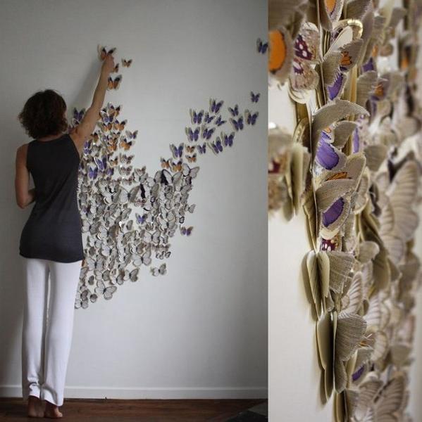  Handmade  Butterflies Decorations  on Walls  Paper Craft Ideas