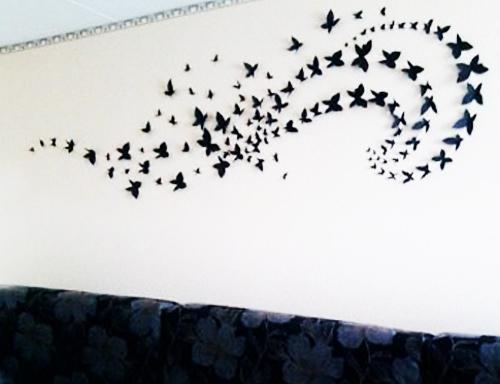 Handmade Butterflies Decorations  on Walls  Paper  Craft Ideas 