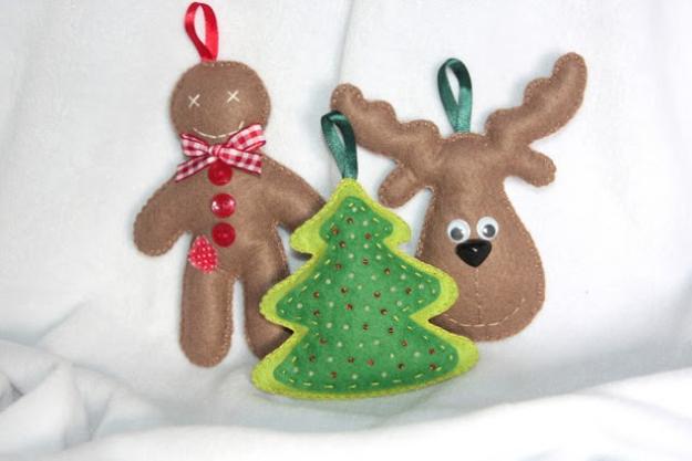 22 Felt Christmas Crafts, Homemade Christmas Tree Decorations