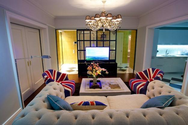 modern interior decorating ideas with british flag accents