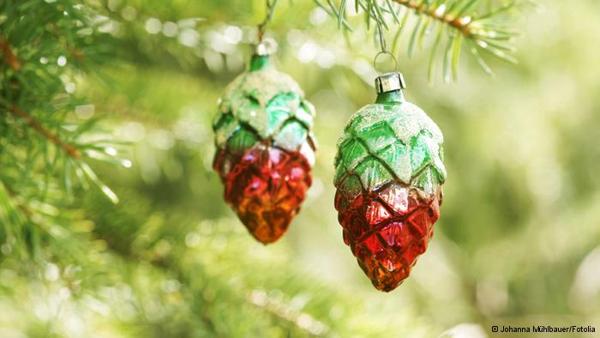 Upside Down Christmas Tree and Traditional Holiday Decorations in