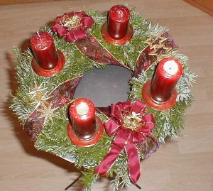 Upside Down Christmas Tree and Traditional Holiday Decorations in