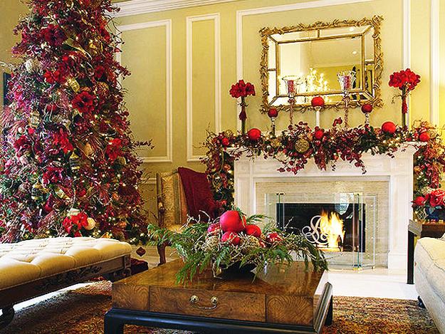 Merry Christmas Decorating Ideas for Living Rooms and Fireplace Mantels