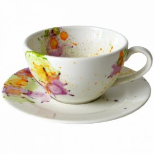 modern tableware with colorful accents