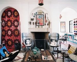 modern room decor in eclectic style and vintage details