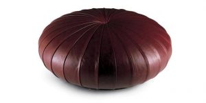 fabric crafts and knitting designs for making round poufs and ottomans