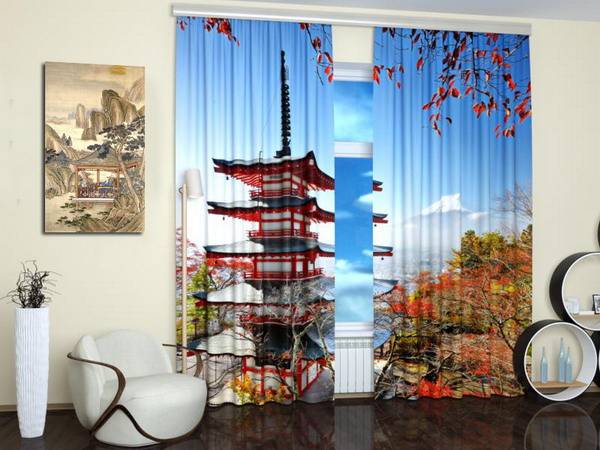 Modern Window Treatments with Art Prints Enhancing Travel Decor Theme