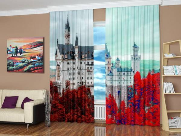 modern print window curtains