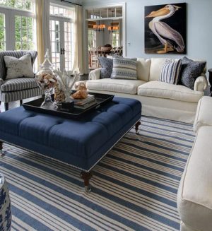 interior decorating with wide stripes, floor rugs