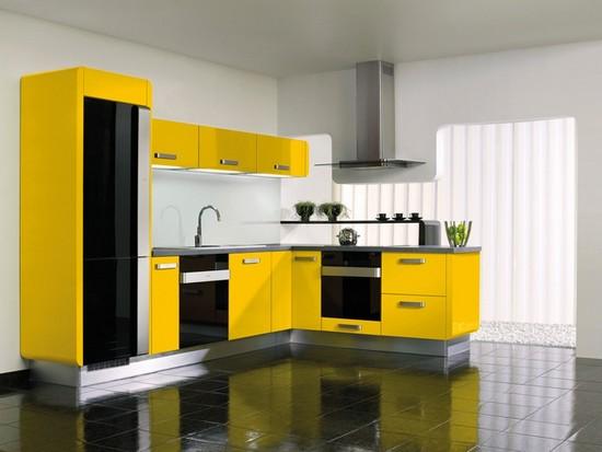 Minimalist Yellow And Black Kitchen Ideas 