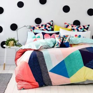 modern bedding fabrics with geometric prints