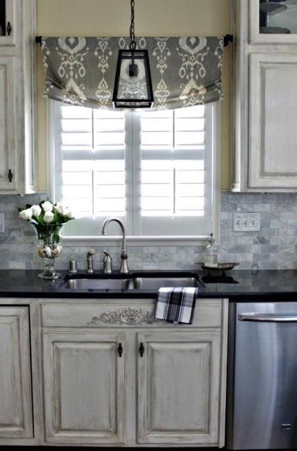 modern kitchen decor roman shades window treatment ideas 7