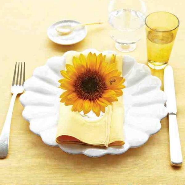 sunflower floral arrangements and table decorations