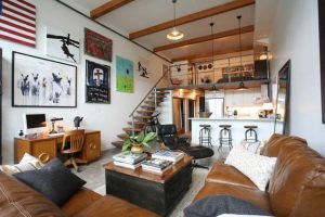 loft design and room decor in loft style