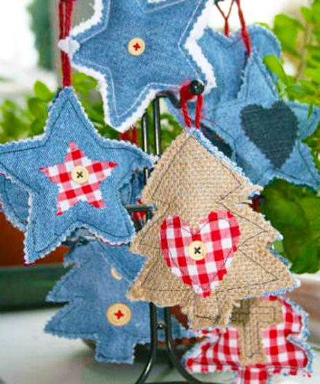 burlap and denim fabric crafts