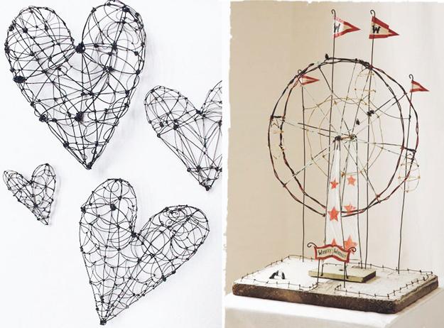 wire hearts decorations