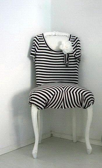 black white stripes chair upholstery