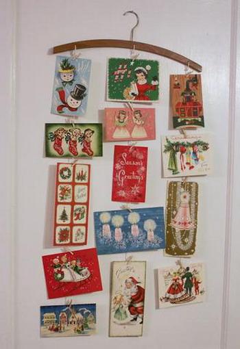 Christmas Decorating with Cards, Creative Winter Holiday Decorations for Empty Walls