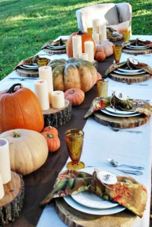 pumpkin candle centerpieces