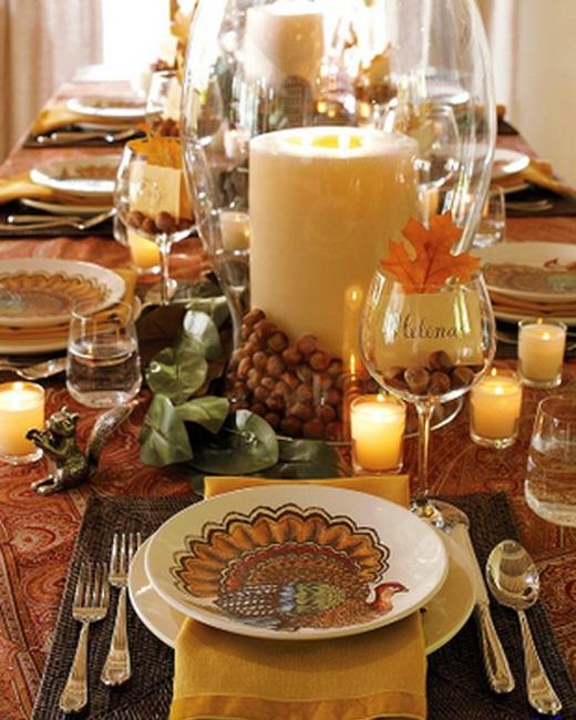 turkey plate candles