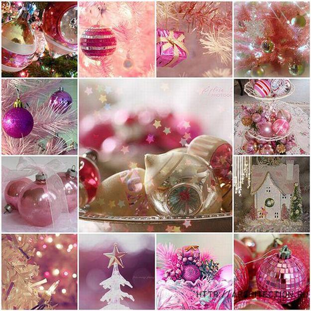 pink holiday tree ornaments