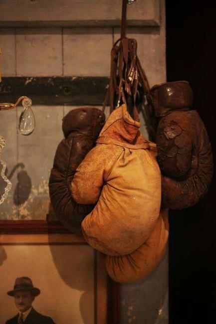 antique boxing gloves
