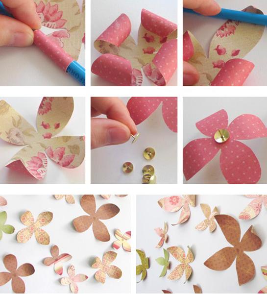 paper crafts wallpaper wall decorations floral design