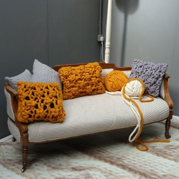 contemporary knitted pillows