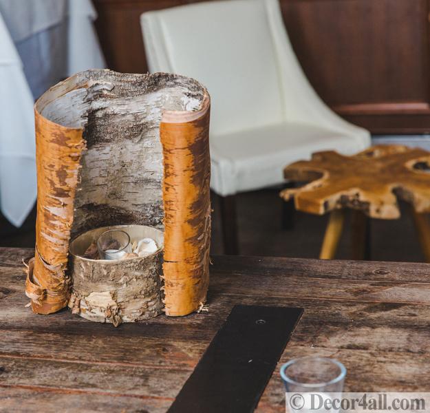 birch bark candle centerpiece