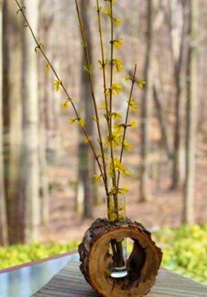 wood slice vase