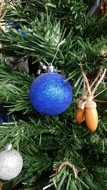 blue christmas ball acorn ornaments