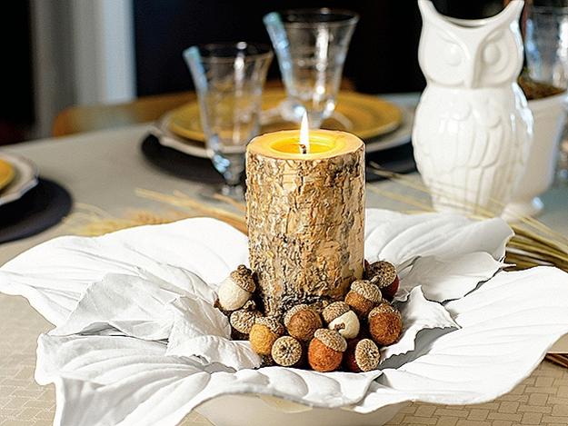 decorative candles table centerpiece idea